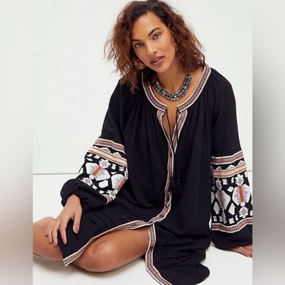 Free People In the Clear Embroidered Maxi Tunic/Dress
